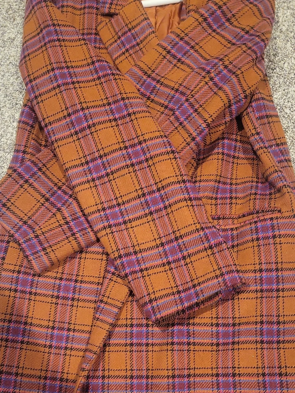 a new day Rust Plaid Coat with Purple and Black Checks